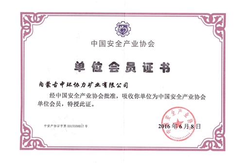中國(guó)安全產(chǎn)業(yè)協(xié)會(huì)會(huì)員證書(shū)